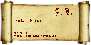 Fodor Nina névjegykártya