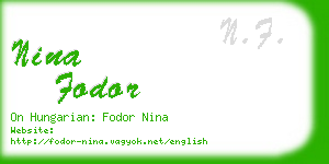 nina fodor business card